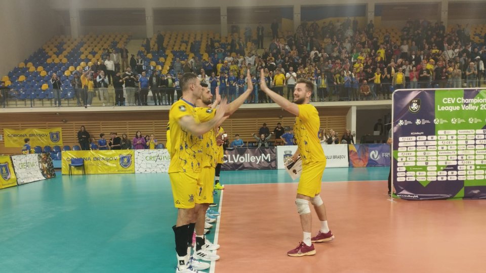 Volei masculin: Corona Brașov a revenit senzațional și s-a calificat în turul 3 al Ligii Campionilor