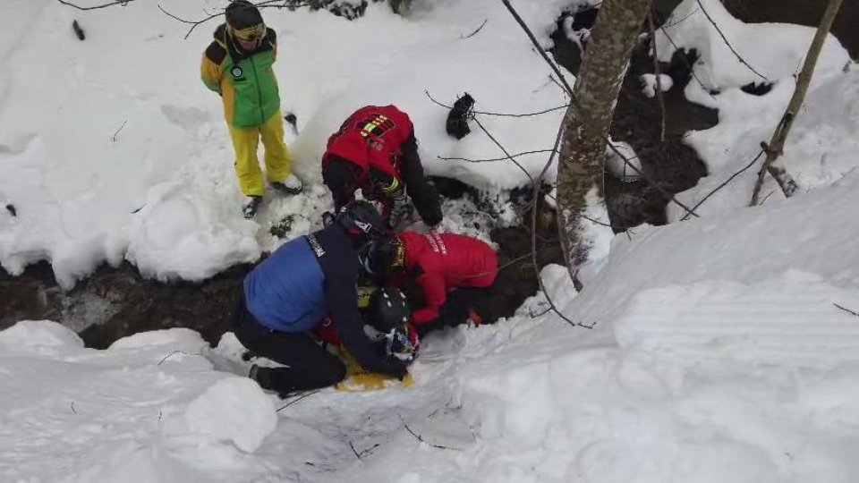 Schior căzut în albia unui pârâu, salvat de jandarmi