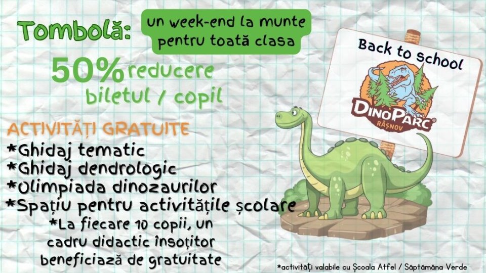 "Școala Altfel" de la Dino Parc Râșnov premiază copiii cu un weekend la munte!