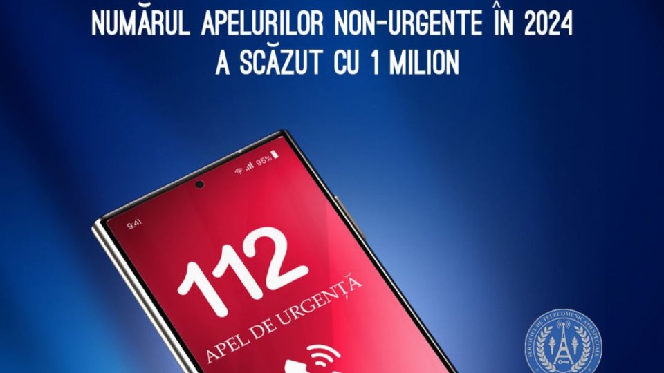 Numărul apelurilor non-urgente la 112 a scăzut cu un milion în 2024